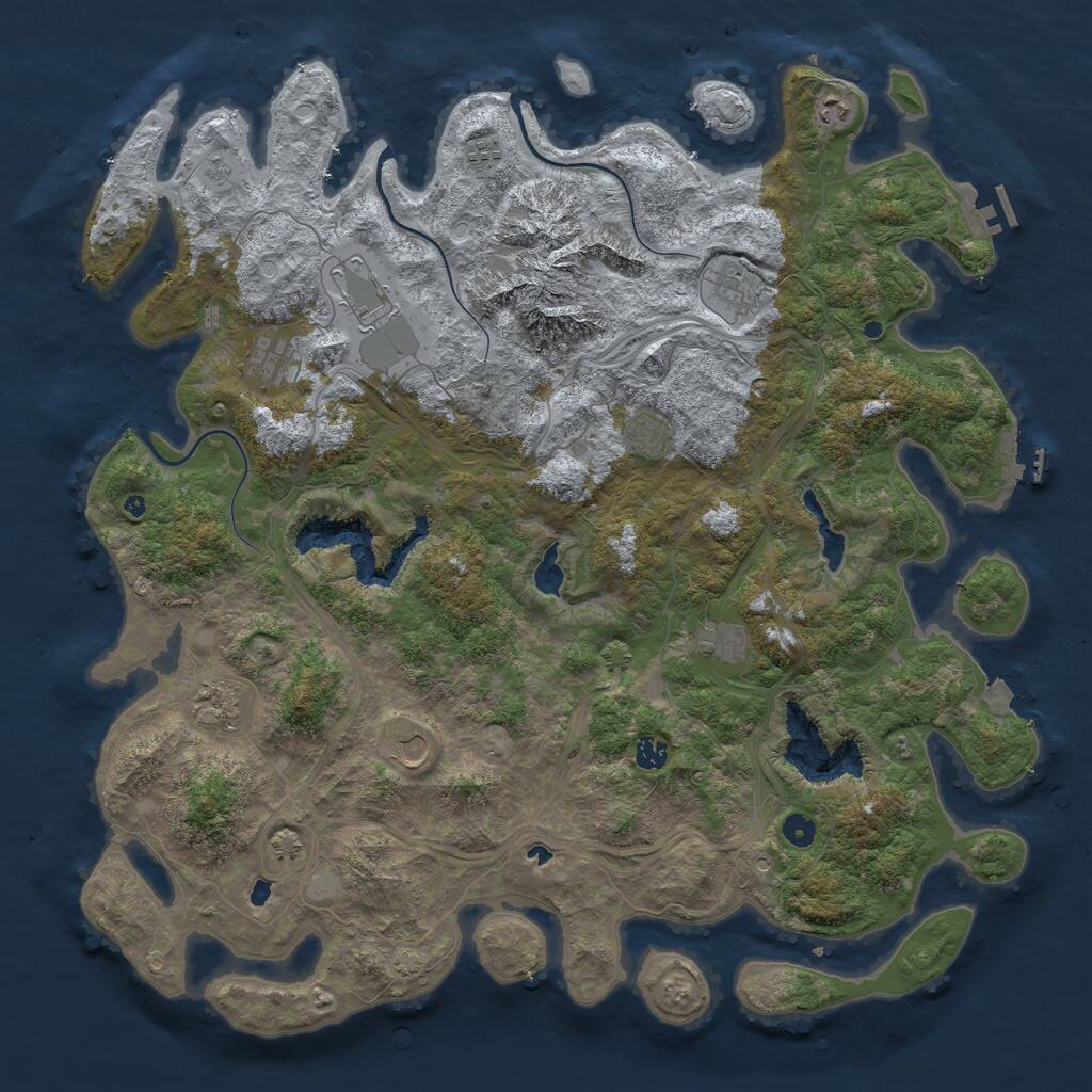Rust Map: Procedural Map, Size: 5000, Seed: 963852, 16 Monuments