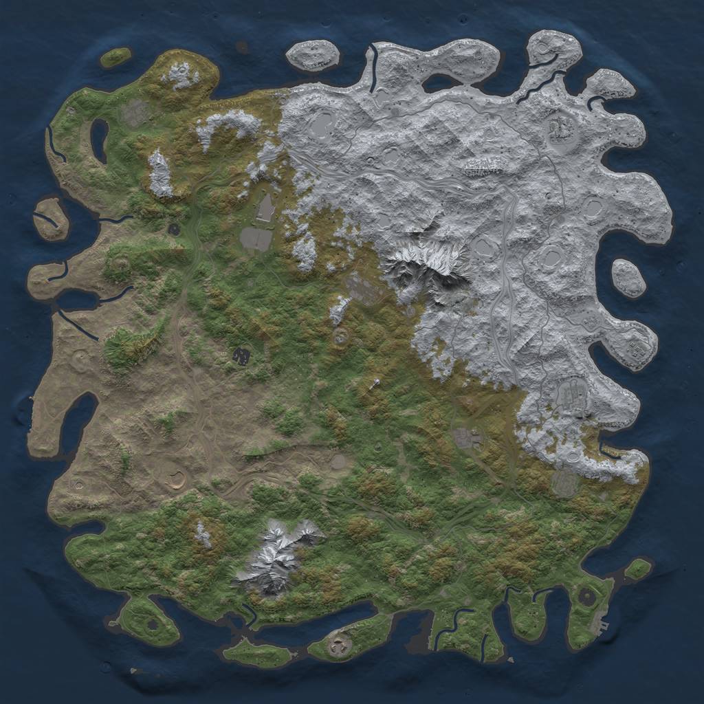 Rust Map: Procedural Map, Size: 6000, Seed: 974815975, 18 Monuments