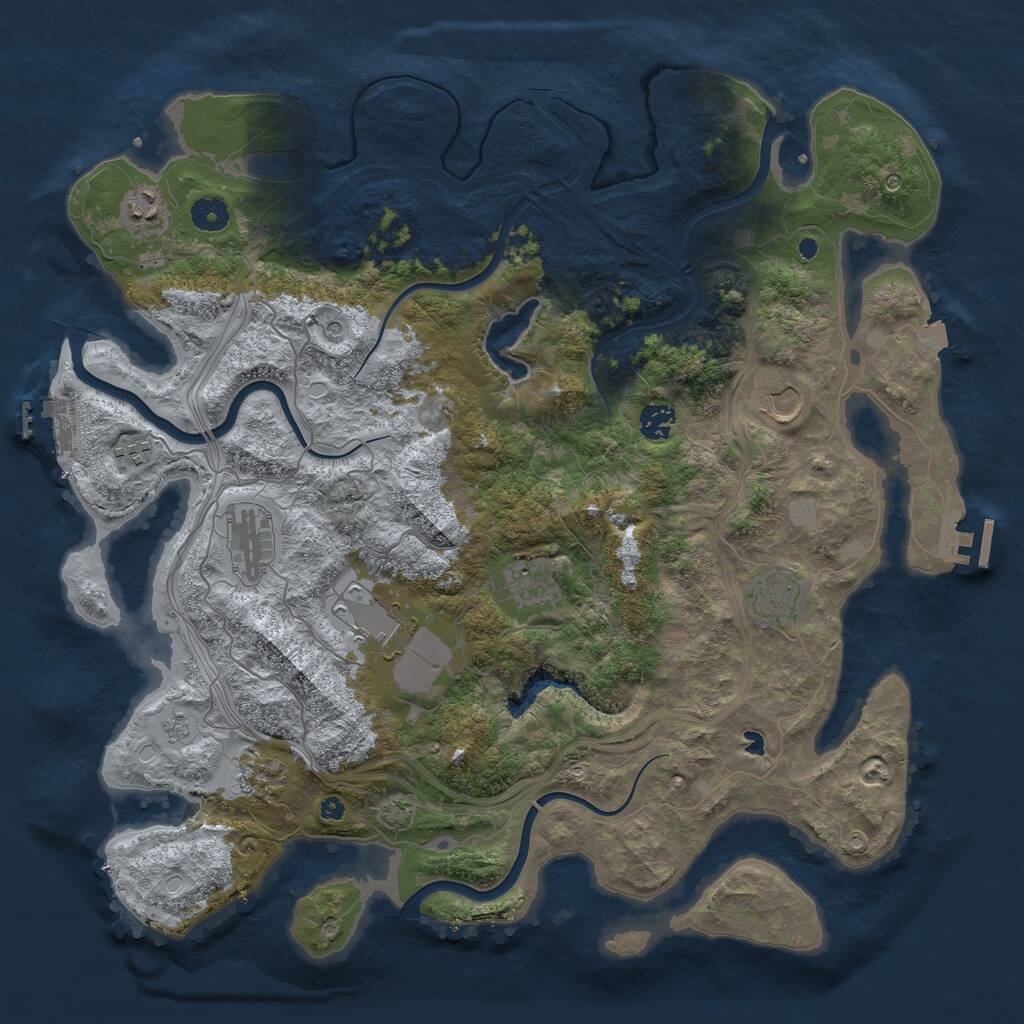 Rust Map: Procedural Map, Size: 4250, Seed: 486859255, 15 Monuments