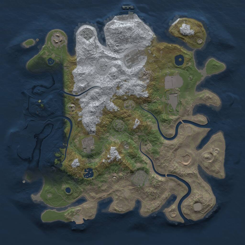 Rust Map: Procedural Map, Size: 3500, Seed: 1685831867, 14 Monuments