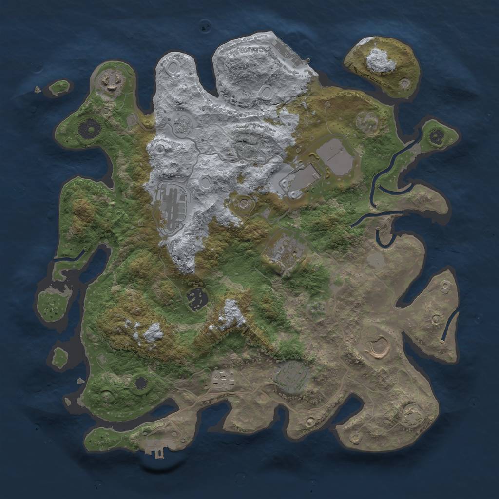 Rust Map: Procedural Map, Size: 3500, Seed: 1685831867, 16 Monuments