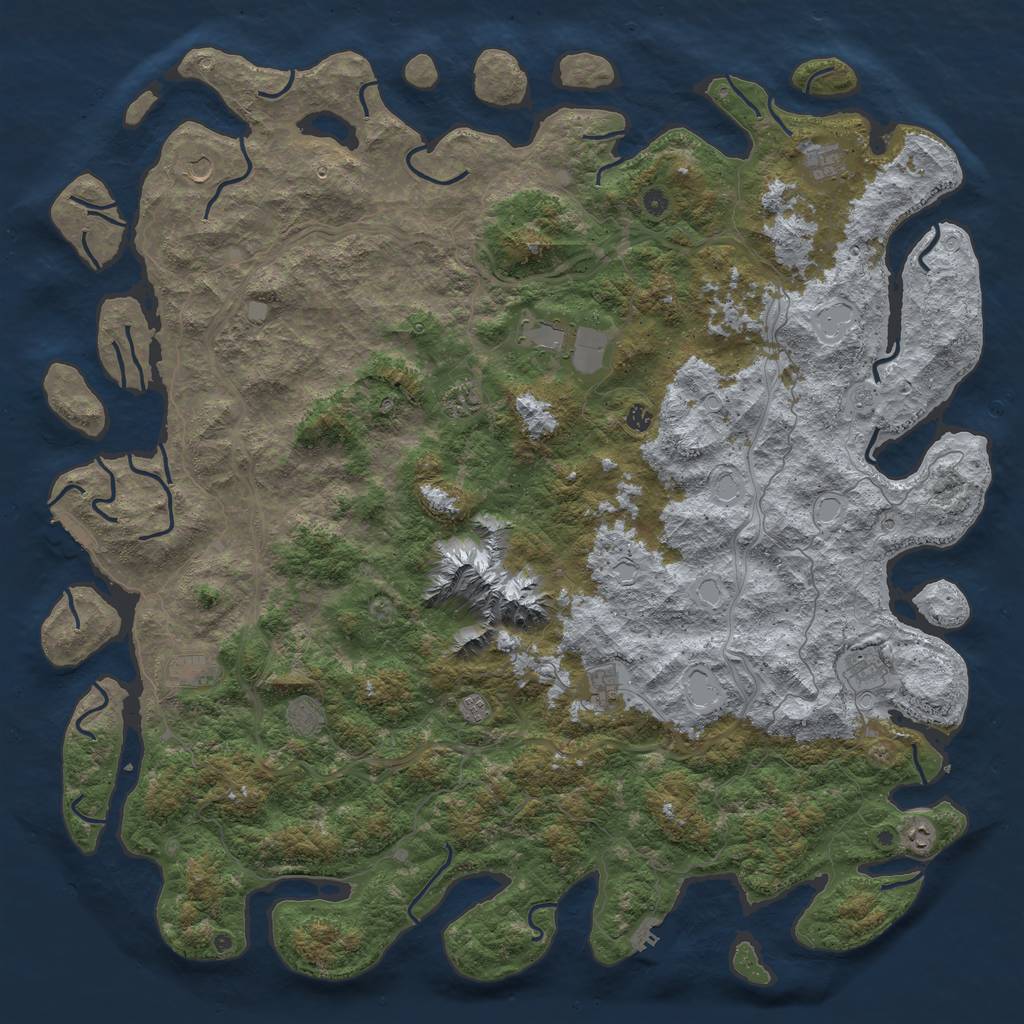 Rust Map: Procedural Map, Size: 6000, Seed: 191, 18 Monuments