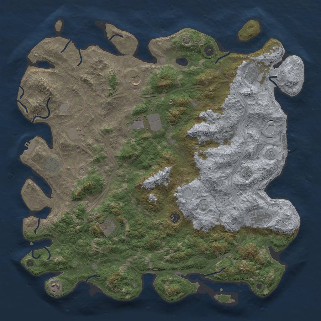 Rust Map: Procedural Map, Size: 4800, Seed: 196855877, 18 Monuments