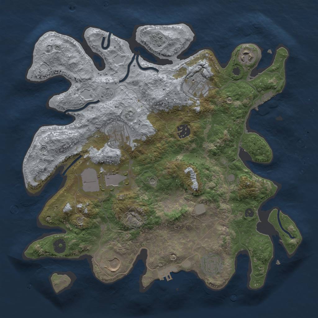 Rust Map: Procedural Map, Size: 3500, Seed: 475275984, 15 Monuments