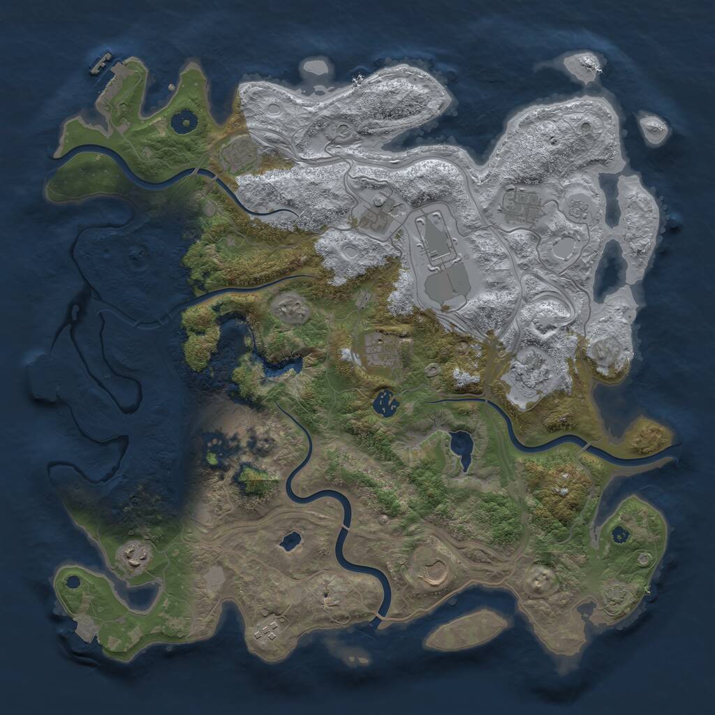 Rust Map: Procedural Map, Size: 4250, Seed: 60465600, 17 Monuments
