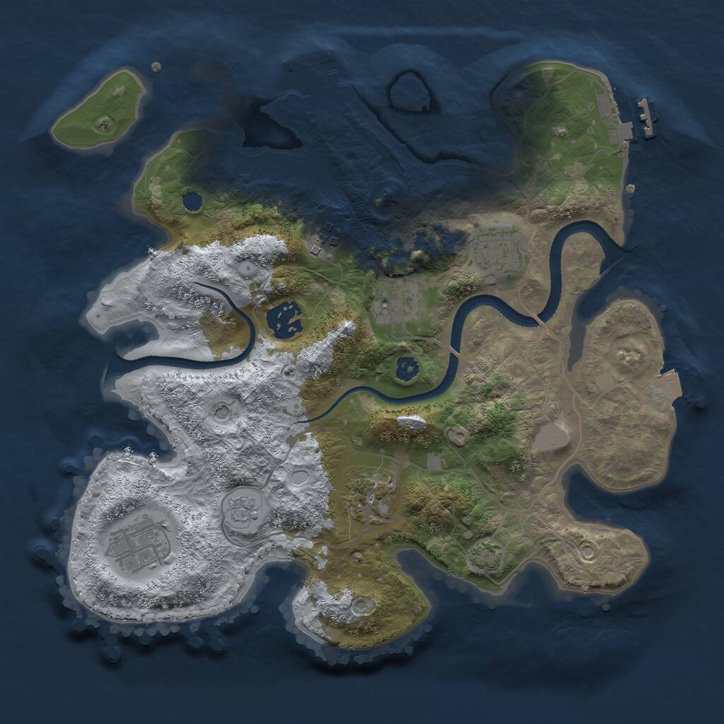 Rust Map: Procedural Map, Size: 3000, Seed: 159016417, 12 Monuments