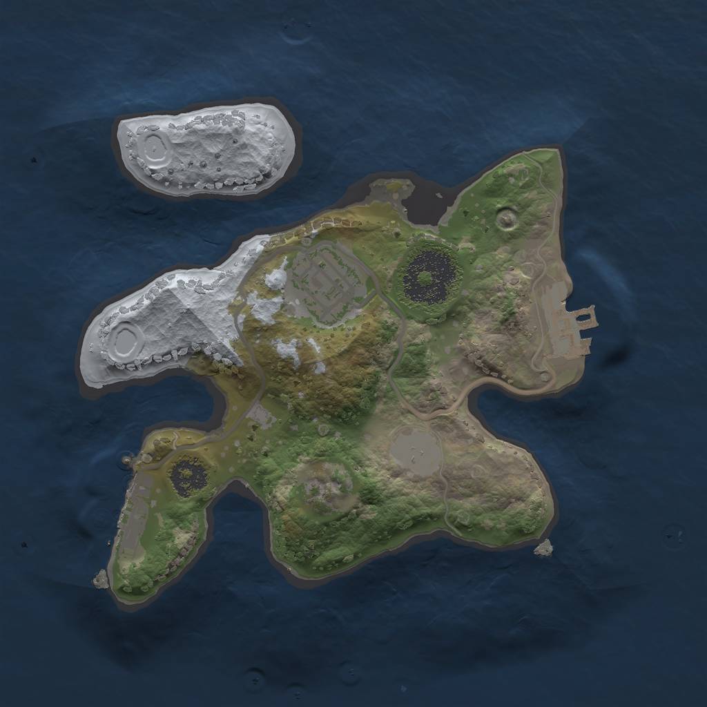 Rust Map: Procedural Map, Size: 2000, Seed: 710852581, 6 Monuments