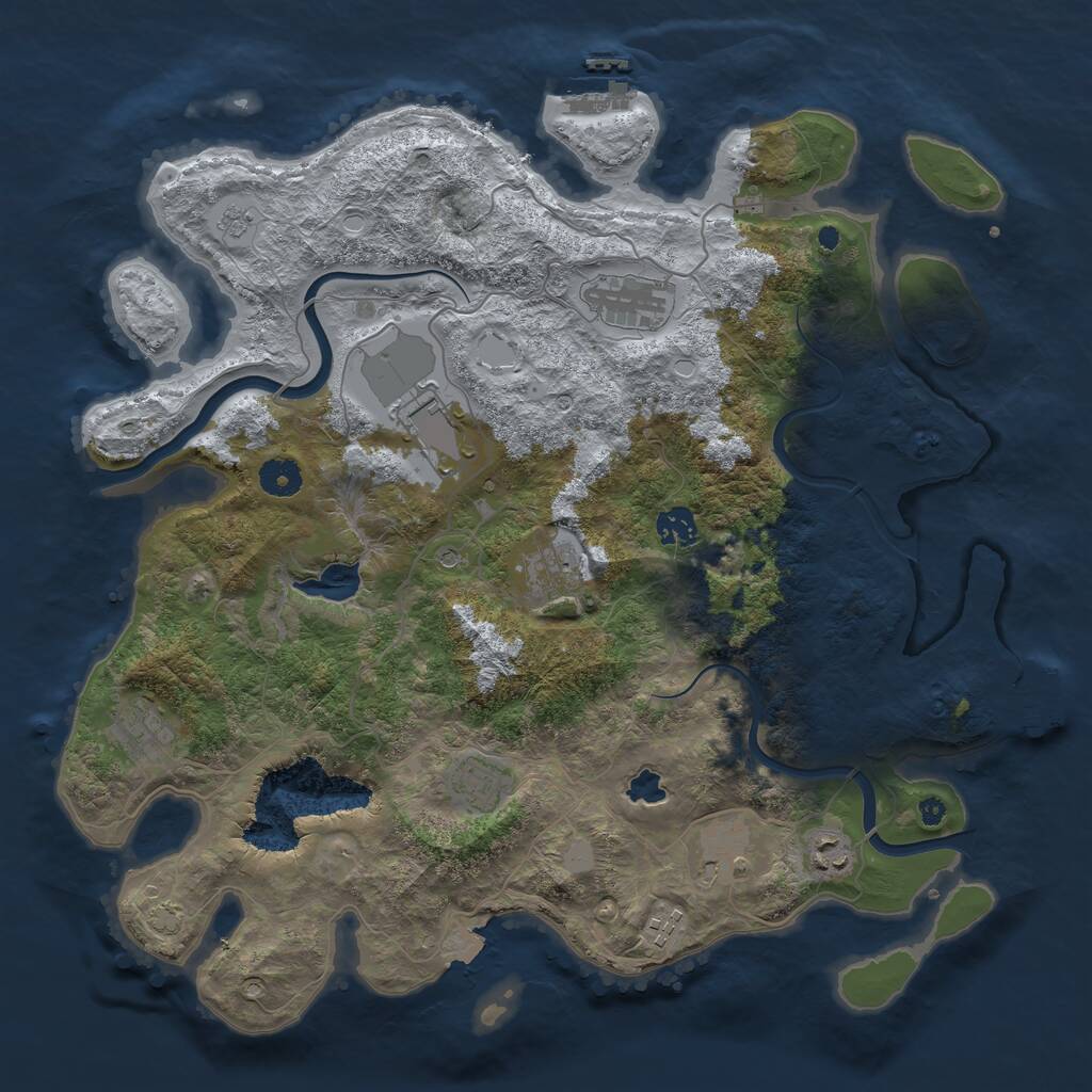 Rust Map: Procedural Map, Size: 4000, Seed: 630348533, 15 Monuments