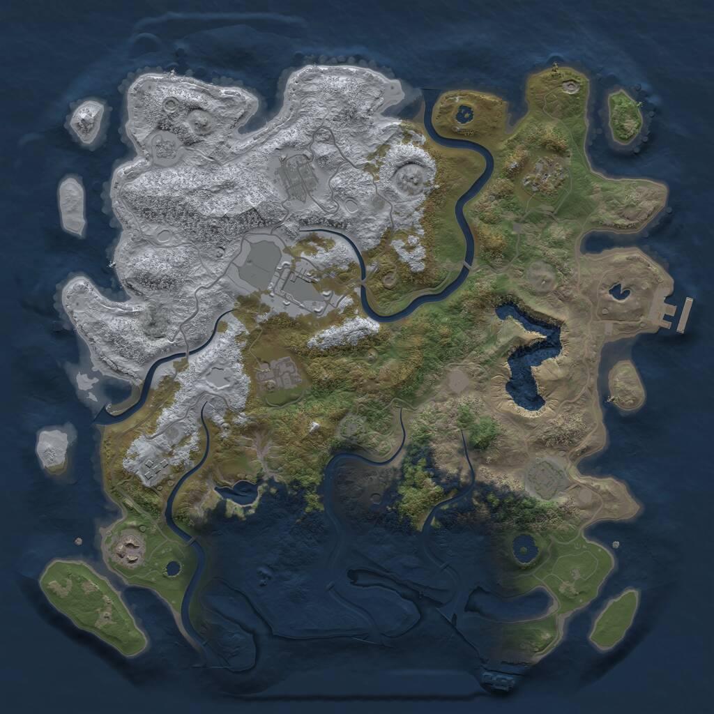 Rust Map: Procedural Map, Size: 4000, Seed: 346078604, 13 Monuments