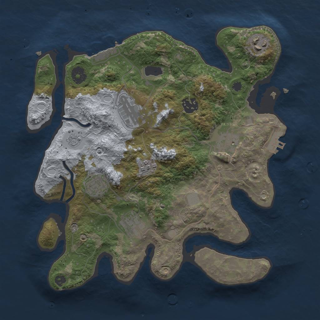 Rust Map: Procedural Map, Size: 3000, Seed: 1863530477, 13 Monuments