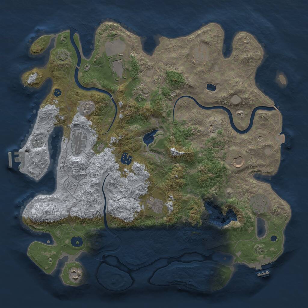Rust Map: Procedural Map, Size: 4000, Seed: 80809036, 16 Monuments