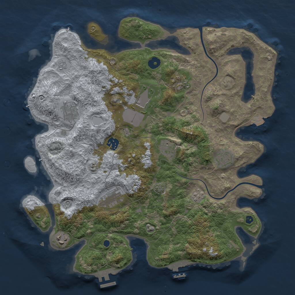 Rust Map: Procedural Map, Size: 3750, Seed: 336433981, 15 Monuments