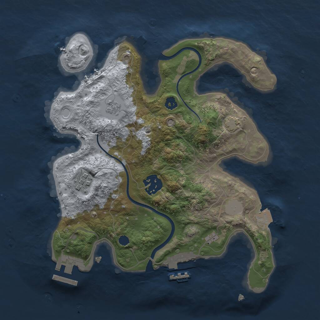 Rust Map: Procedural Map, Size: 2550, Seed: 53030, 7 Monuments