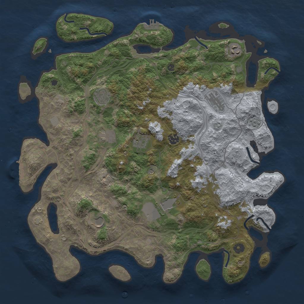 Rust Map: Procedural Map, Size: 4250, Seed: 2084179132, 17 Monuments