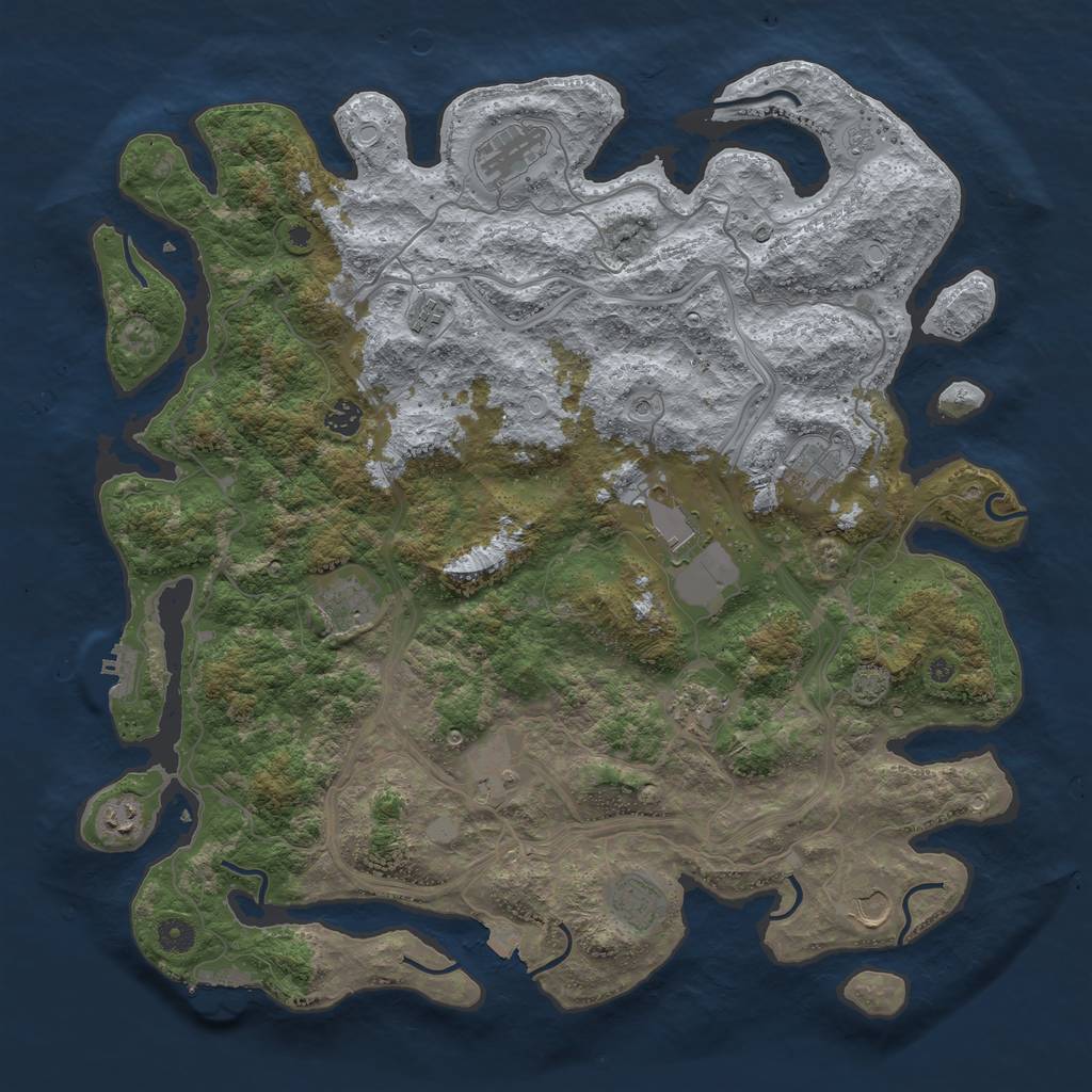 Rust Map: Procedural Map, Size: 4500, Seed: 246573678, 19 Monuments