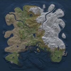 Thumbnail Rust Map: Procedural Map, Size: 4000, Seed: 1263954635, 16 Monuments