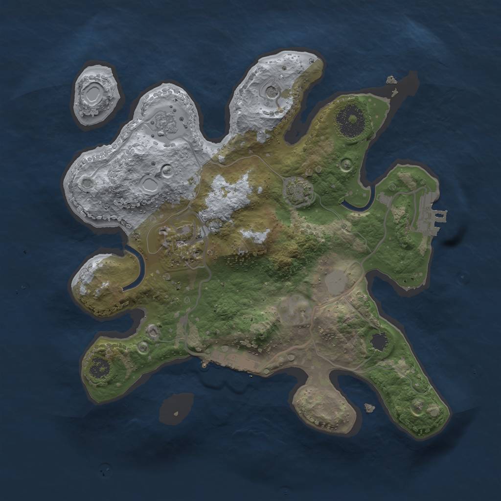 Rust Map: Procedural Map, Size: 2500, Seed: 453832, 9 Monuments
