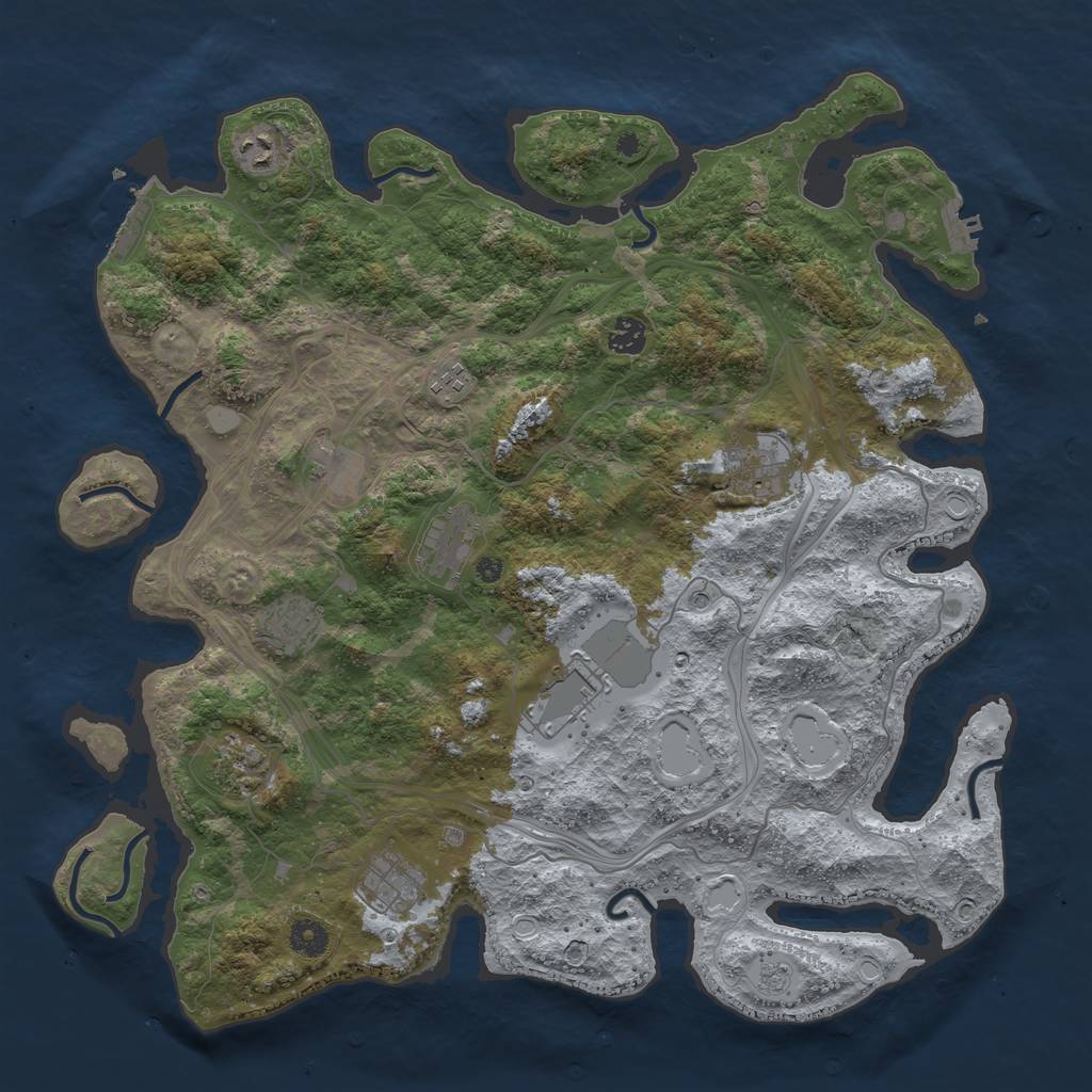 Rust Map: Procedural Map, Size: 4250, Seed: 49765569, 17 Monuments