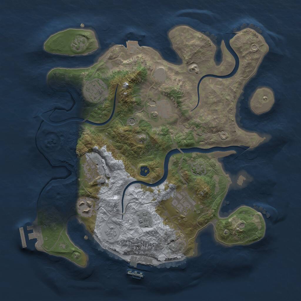 Rust Map: Procedural Map, Size: 3000, Seed: 698284230, 12 Monuments