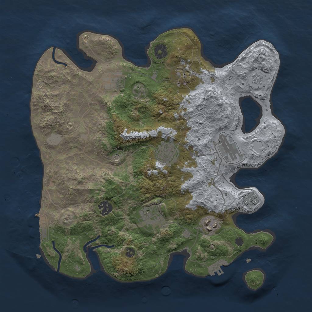 Rust Map: Procedural Map, Size: 3250, Seed: 129754588, 15 Monuments