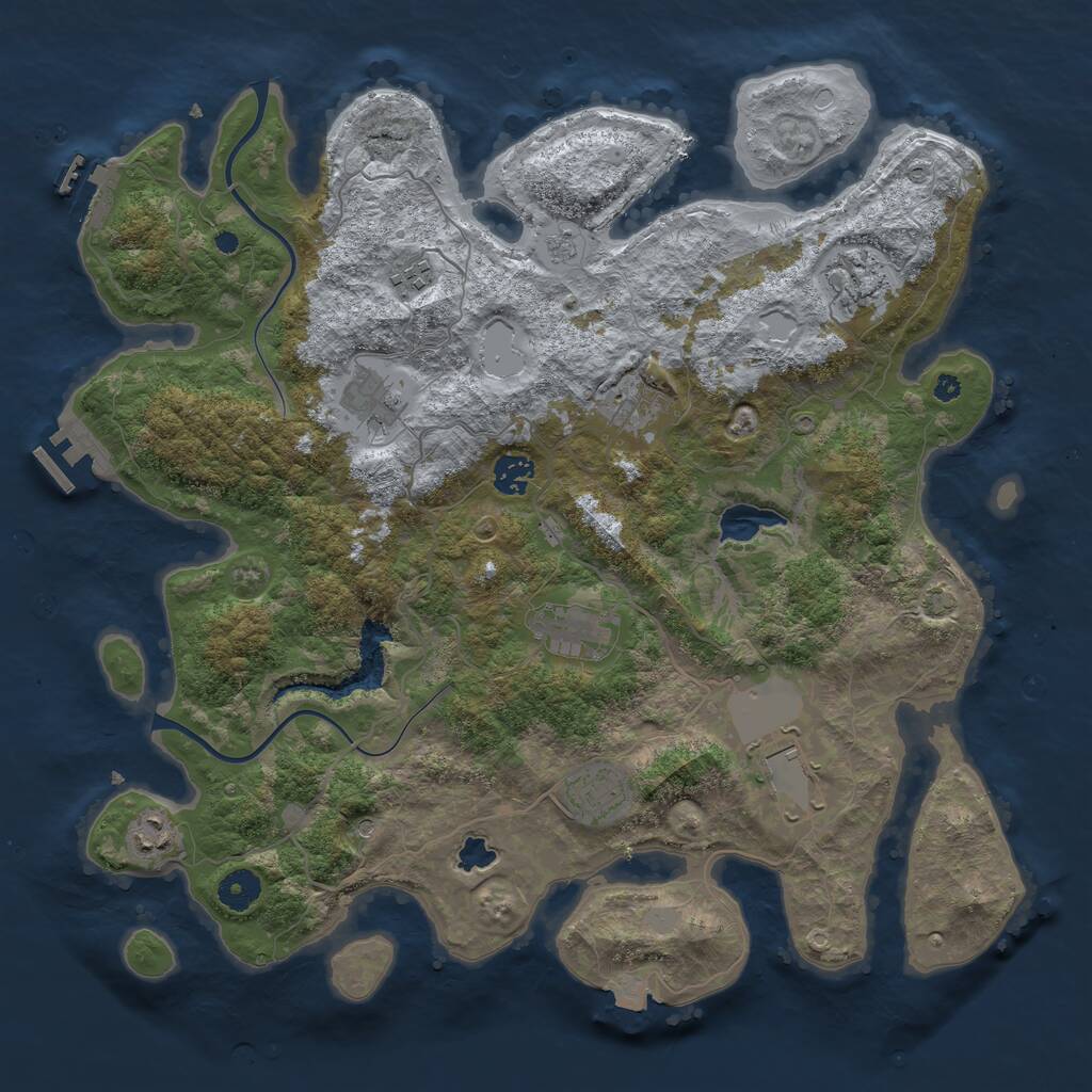 Rust Map: Procedural Map, Size: 4000, Seed: 65515, 15 Monuments