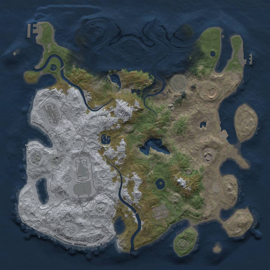 Rust Map: Procedural Map, Size: 4000, Seed: 17952, 14 Monuments