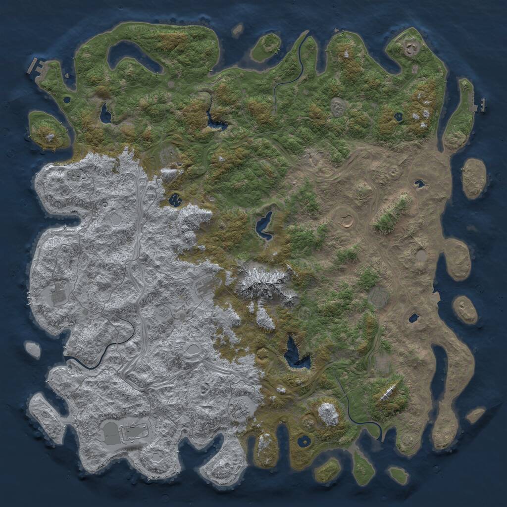 Rust Map: Procedural Map, Size: 6000, Seed: 254678, 17 Monuments