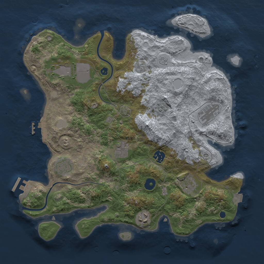 Rust Map: Procedural Map, Size: 3500, Seed: 367144103, 14 Monuments