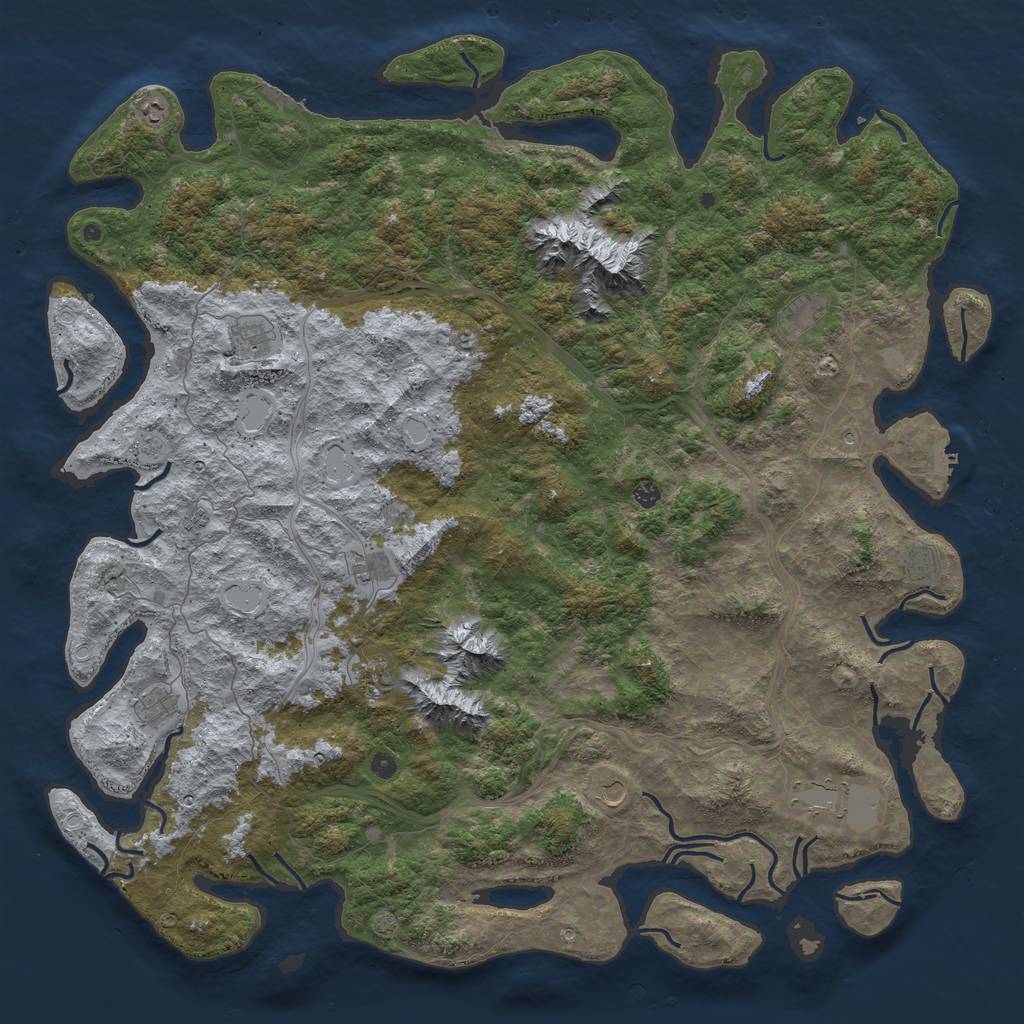 Rust Map: Procedural Map, Size: 6000, Seed: 1524279002, 19 Monuments