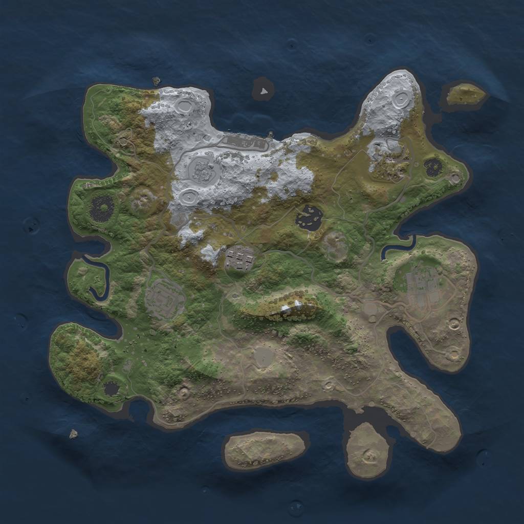 Rust Map: Procedural Map, Size: 3000, Seed: 656882754, 10 Monuments