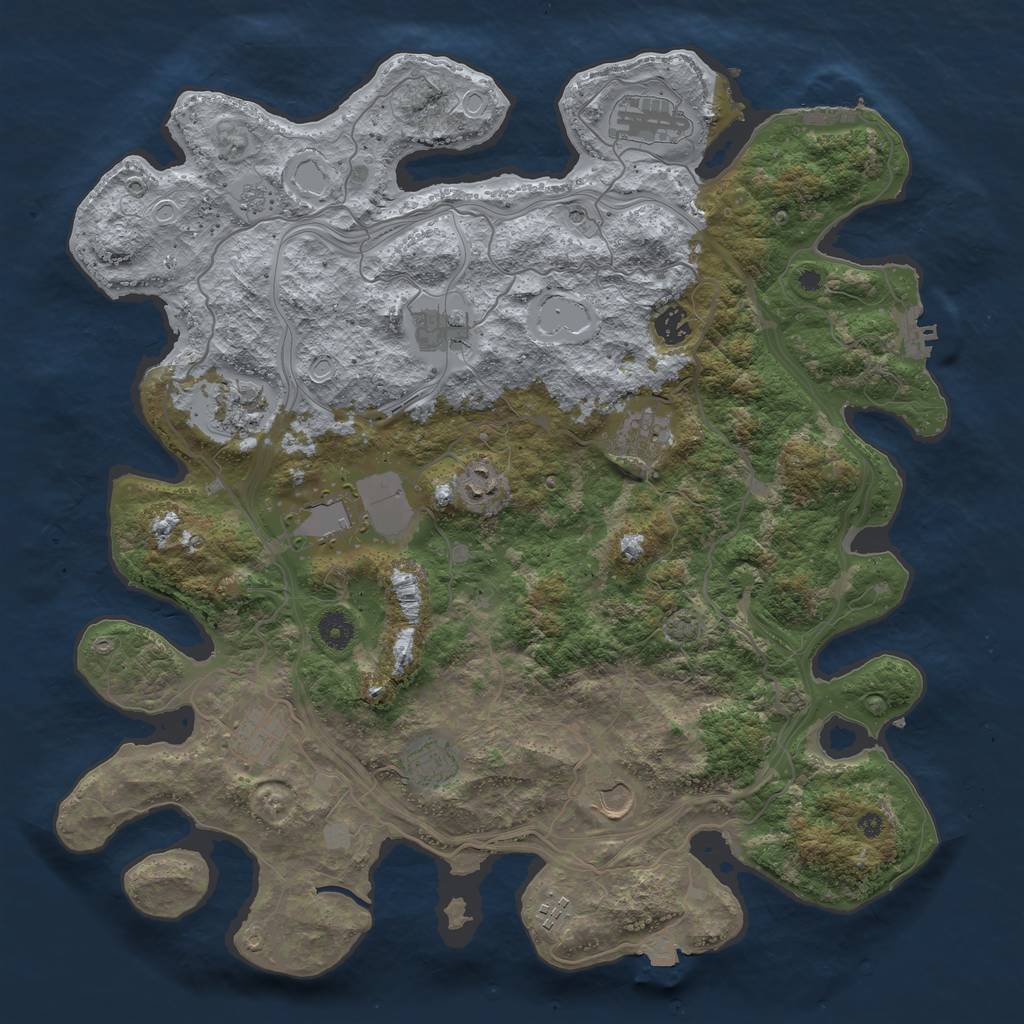 Rust Map: Procedural Map, Size: 4250, Seed: 1259065418, 19 Monuments