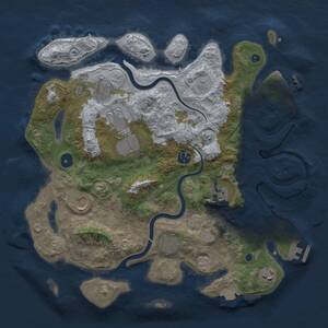 Thumbnail Rust Map: Procedural Map, Size: 3700, Seed: 5135, 14 Monuments