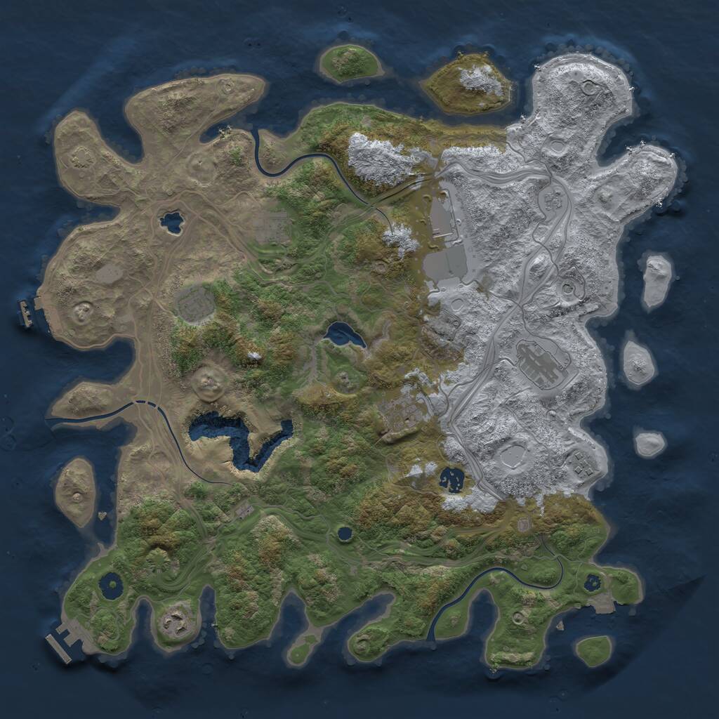Rust Map: Procedural Map, Size: 4250, Seed: 557000190, 14 Monuments