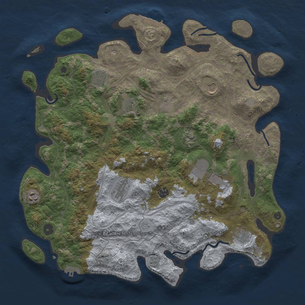 Rust Map: Procedural Map, Size: 4250, Seed: 2144304565, 18 Monuments