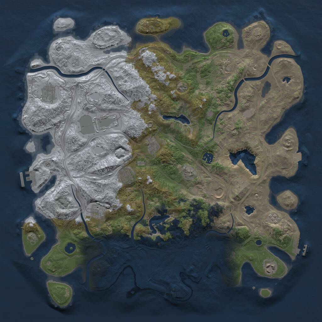 Rust Map: Procedural Map, Size: 4500, Seed: 468180713, 16 Monuments