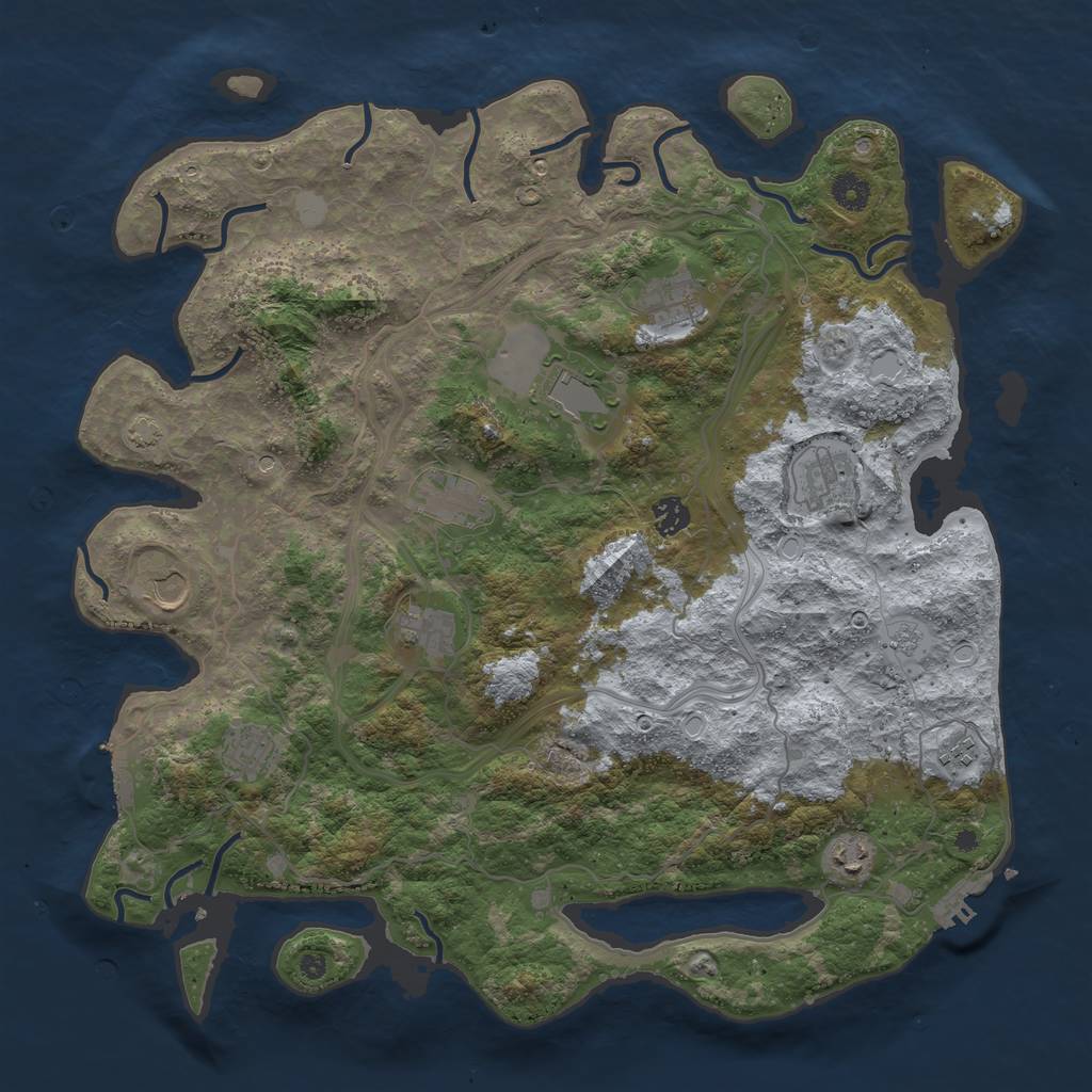 Rust Map: Procedural Map, Size: 4250, Seed: 1203122544, 18 Monuments
