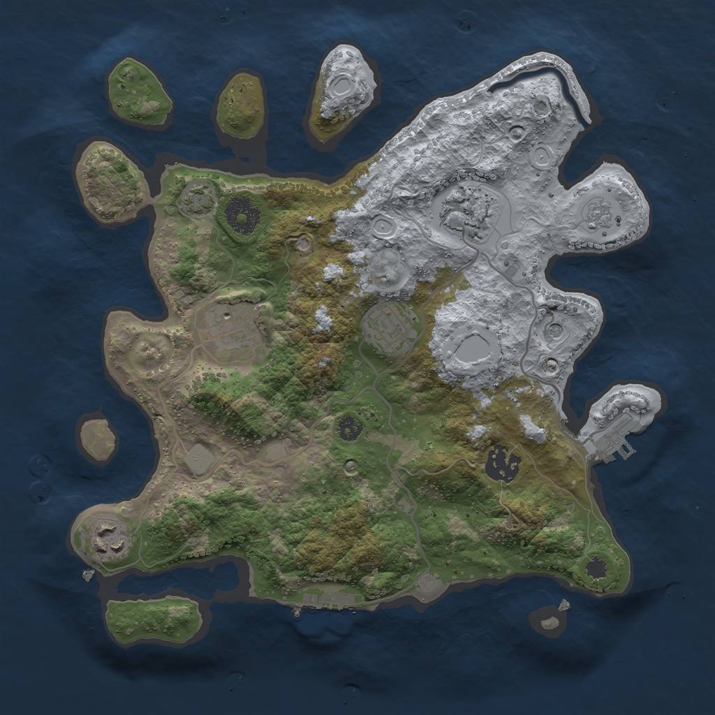 Rust Map: Procedural Map, Size: 3000, Seed: 425112421, 13 Monuments