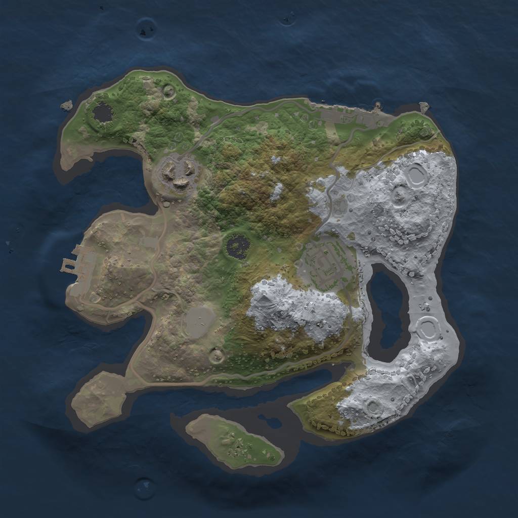 Rust Map: Procedural Map, Size: 2250, Seed: 423934, 7 Monuments