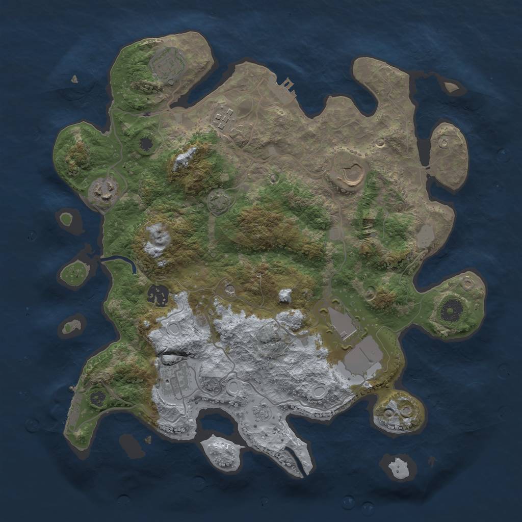 Rust Map: Procedural Map, Size: 3500, Seed: 796995273, 15 Monuments