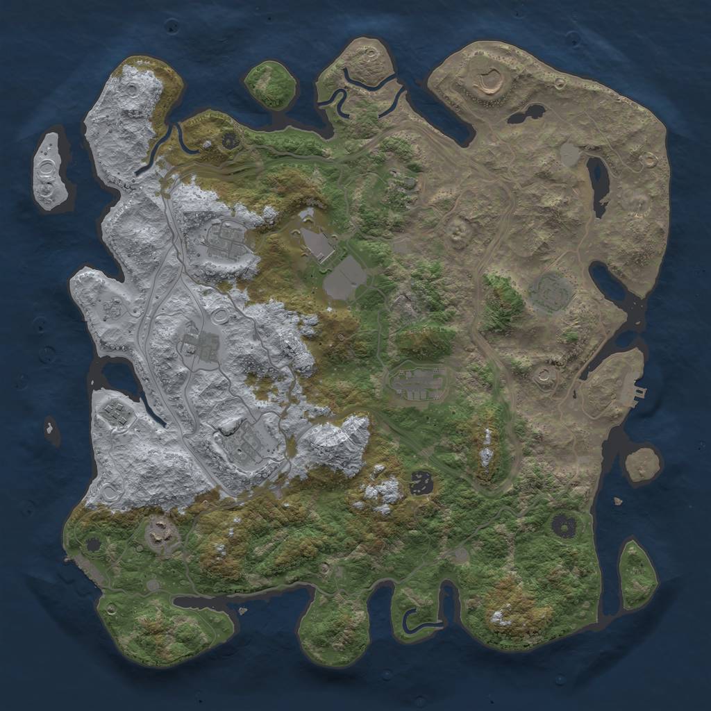 Rust Map: Procedural Map, Size: 4250, Seed: 671871926, 18 Monuments