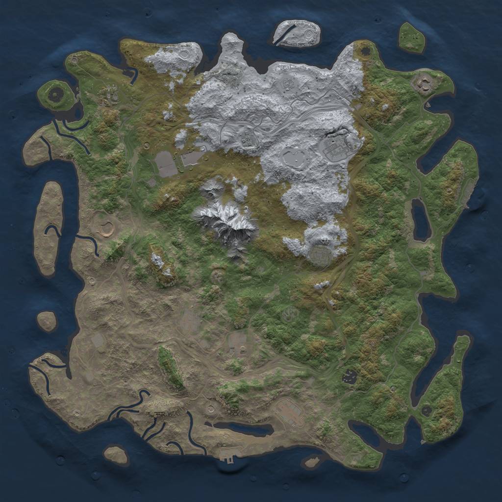 Rust Map: Procedural Map, Size: 5000, Seed: 373221188, 18 Monuments