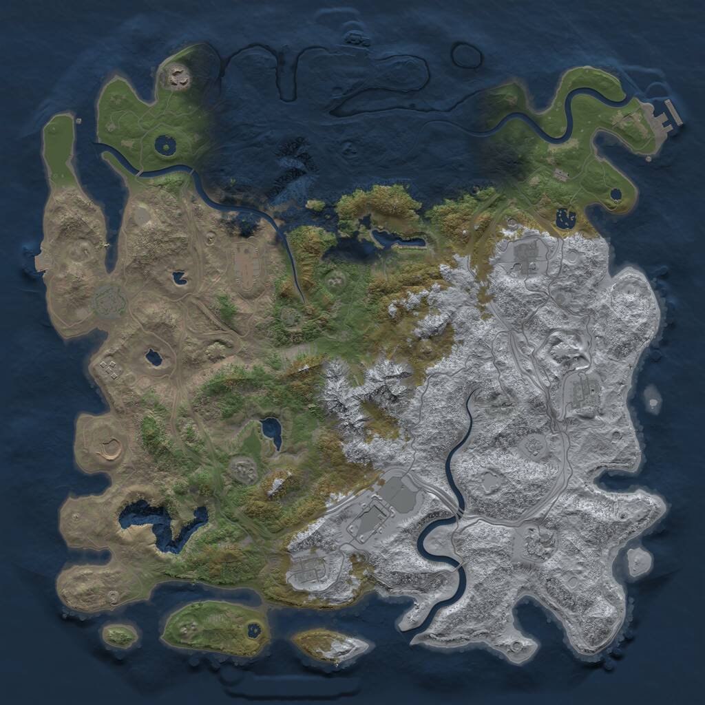 Rust Map: Procedural Map, Size: 5000, Seed: 97175, 17 Monuments