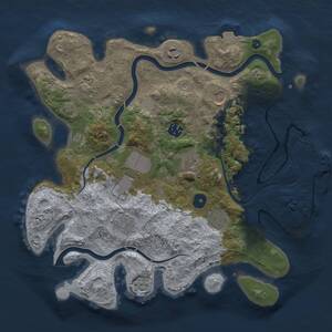 Thumbnail Rust Map: Procedural Map, Size: 3500, Seed: 1458257128, 14 Monuments