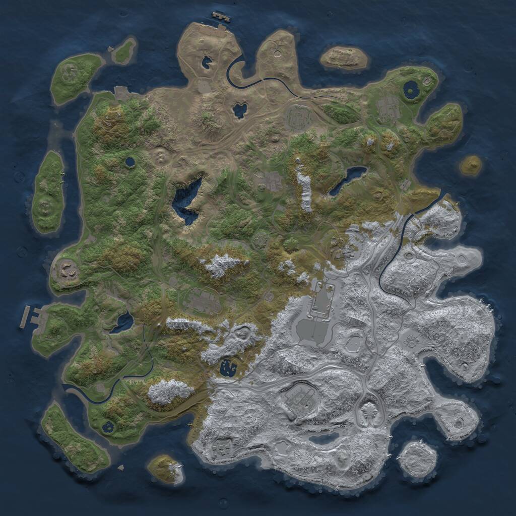 Rust Map: Procedural Map, Size: 4500, Seed: 693568876, 16 Monuments