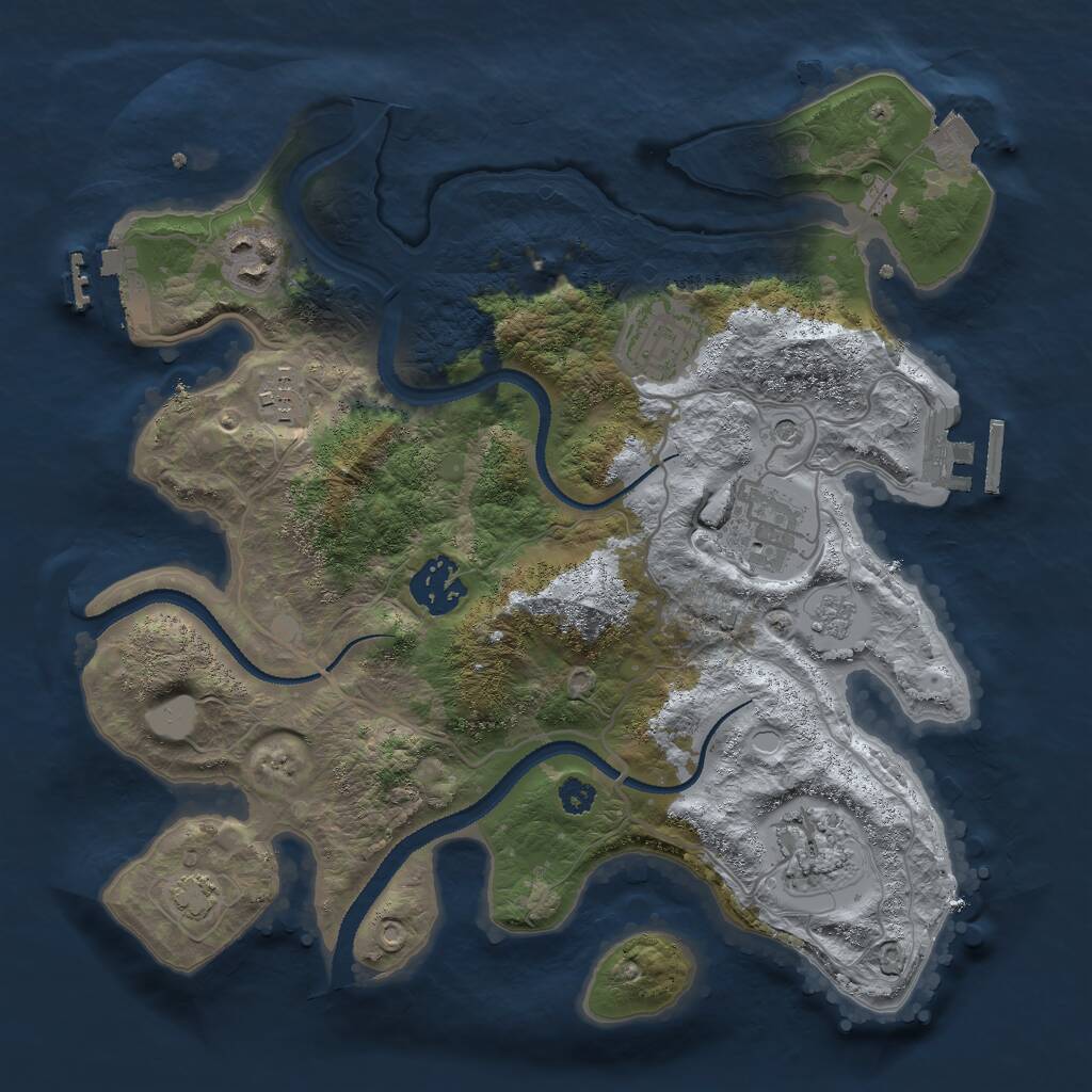 Rust Map: Procedural Map, Size: 3000, Seed: 1471205258, 12 Monuments