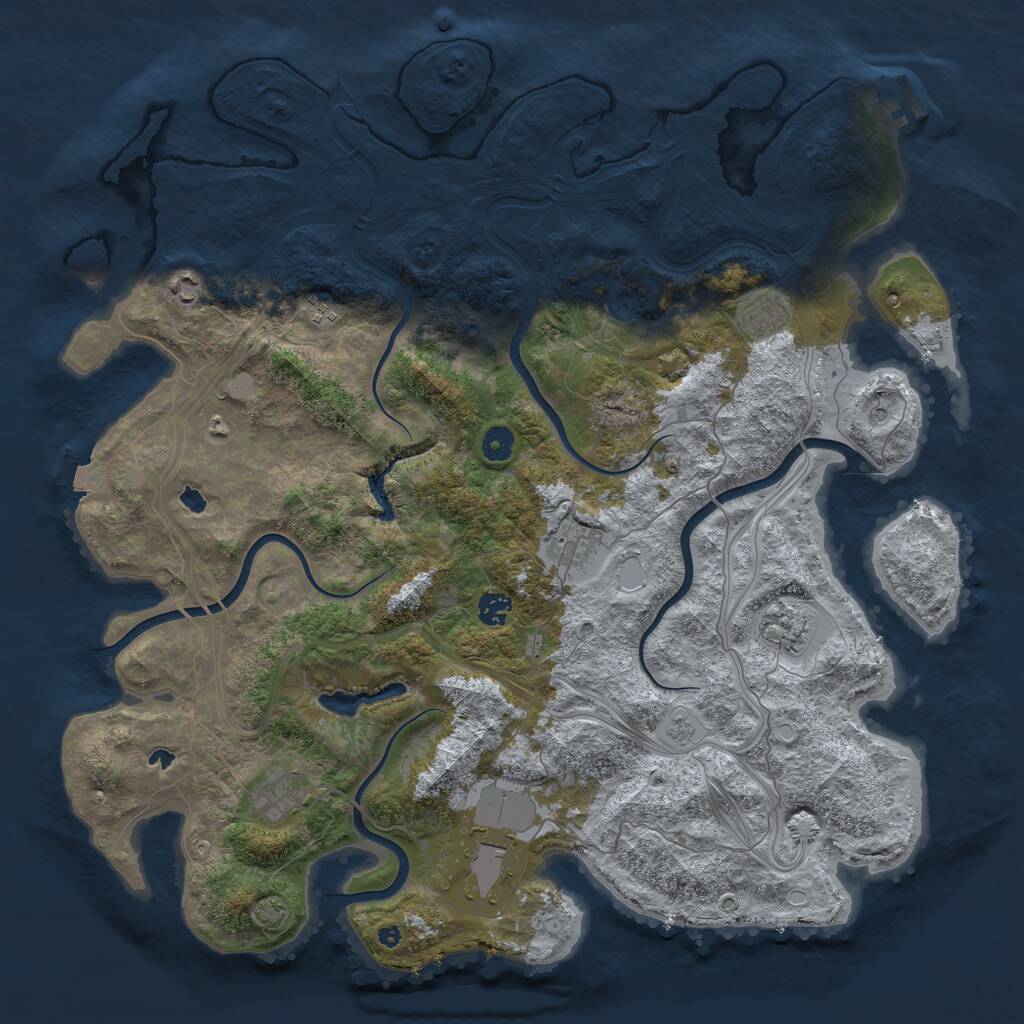 Rust Map: Procedural Map, Size: 4550, Seed: 190810, 13 Monuments