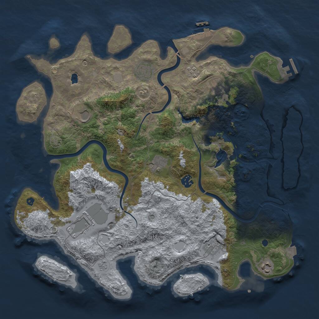 Rust Map: Procedural Map, Size: 4000, Seed: 1523596713, 15 Monuments