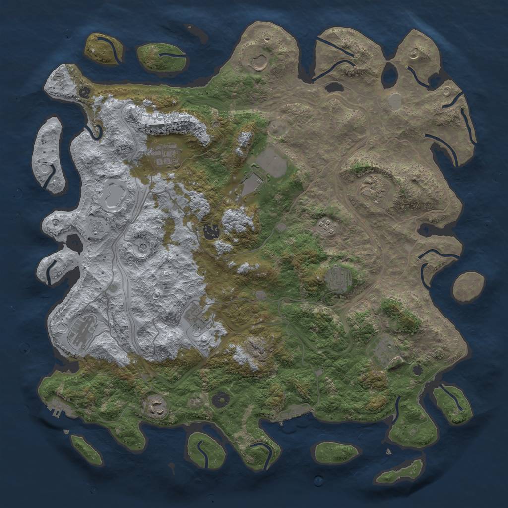 Rust Map: Procedural Map, Size: 4500, Seed: 52247264, 18 Monuments