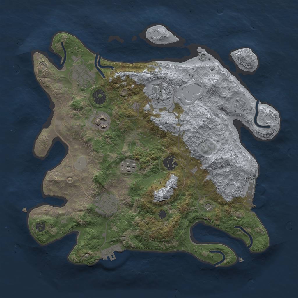 Rust Map: Procedural Map, Size: 3132, Seed: 1992, 13 Monuments