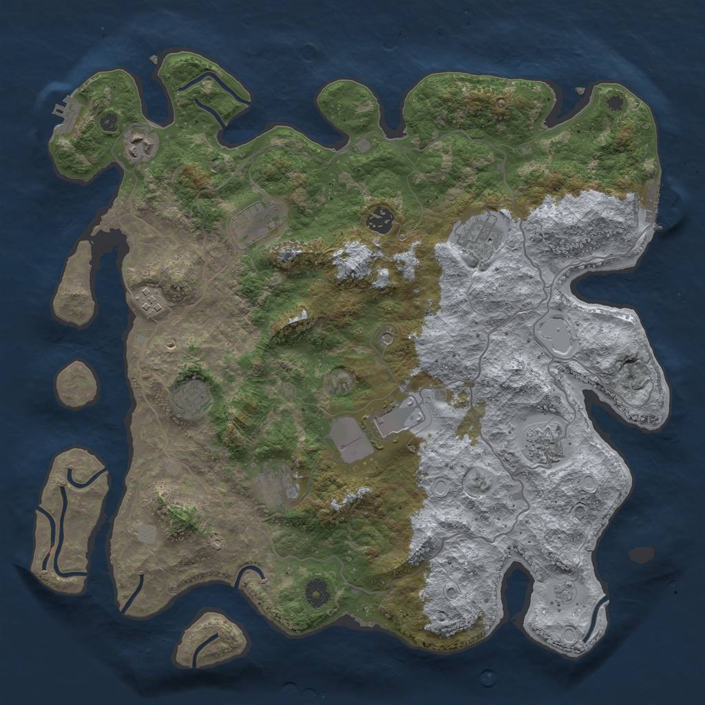 Rust Map: Procedural Map, Size: 4000, Seed: 160304, 16 Monuments